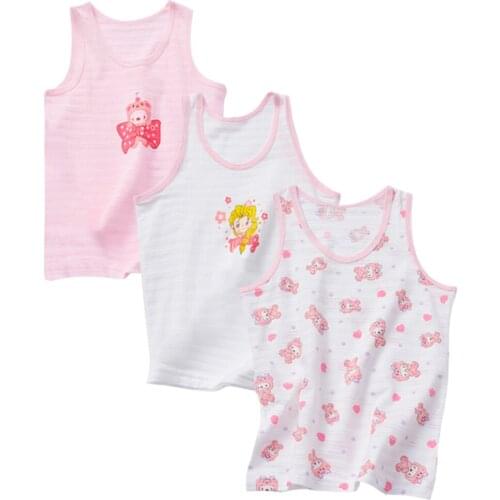 3pcs Baby Kids Undershirt Girls Sleeveless T-Shirts Boys Cotton Vest Breathable Tanks Toddlers Casual Child Underwear Summer Top