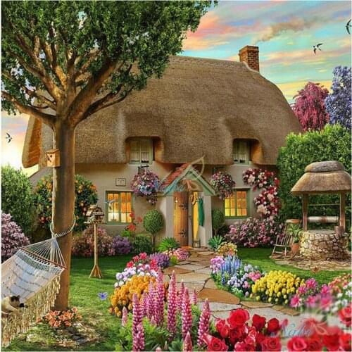 Nabi Scenery Cottage 5D Diy Diamond Painting Full Square diamante Mosaic drill icons 3D Diamond Embroidery Rhinestones Paint