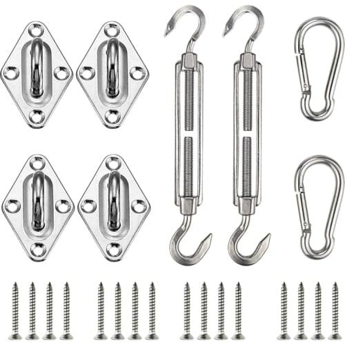 Sun Shade Sail Fixing Kit Awning Attachment Set for Garden Triple-cornered Steel Sun Shade Sail Fixing Hardware