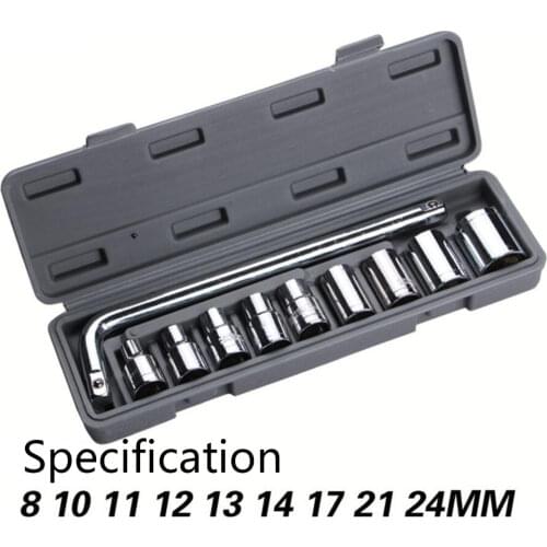Home 10-piece wrench socket auto repair combination hand tool set Car Repair Tool Kit Combination Repairing Hand Wrench Tool