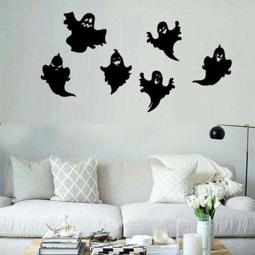 Halloween Ghost Wall Stickers Funny Monster Scream Wall Decals for Home Office Bathroom Decor Art Sticker 43x34cm