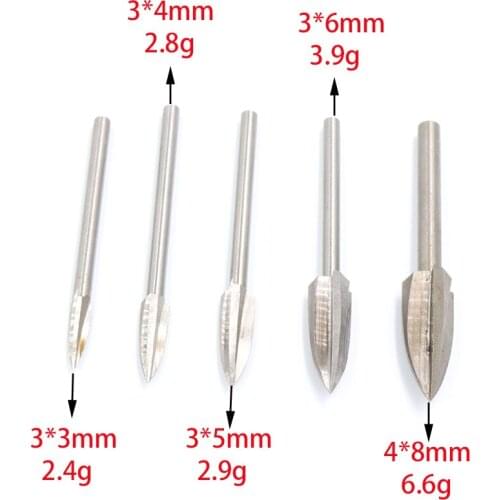 5pcs 3/4/5/6/8/10mm White Steel Wood Carving Sharp Knife Woodworking Electric Grinding Head Milling Cutter For Dremel Tools