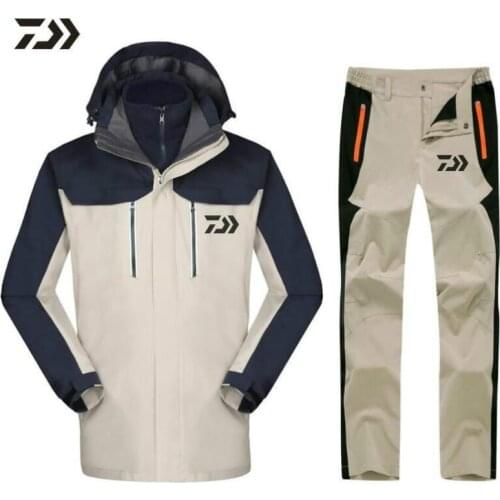 Fishing Clothes Long Sleeve Pants Coat Suit Hooded Sunproof Fishing Jacket Parka Waterproof Breathable Man For Camping Hiking