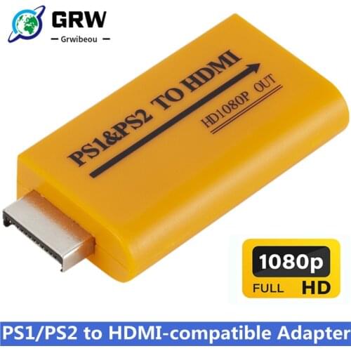For PS1/PS2 to HDMI-compatible Adapter Converter Up to1080p Output For Monitor Projector Convert Video/Audio Game Plug and Play