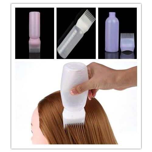 Hot 120ml Professional Hair Colouring Comb Hair Dye Empty Bottle With Applicator Brush Salon Hair Coloring Styling Tool 3 Colors