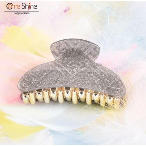 Medium Geometric Pattern Glitter Acrylic Crab Hair Claw Clip Girls Hair Accessories for Women Hair Styling Hairpins COME SHINE