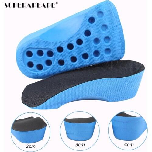 Unisex Height Increase Insole Elevator insoles 2/3/4cm Height Lift Shoe Heel Cushion Insert Taller Heel Pad Foot Pads