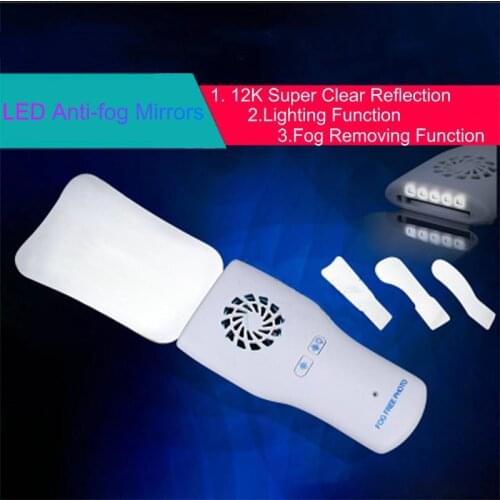 Dental LED Anti-fog Mirrors Automatic Stainless Steel Defog Mirrors Photography for Buccal Occlusal Lingual Photography Check