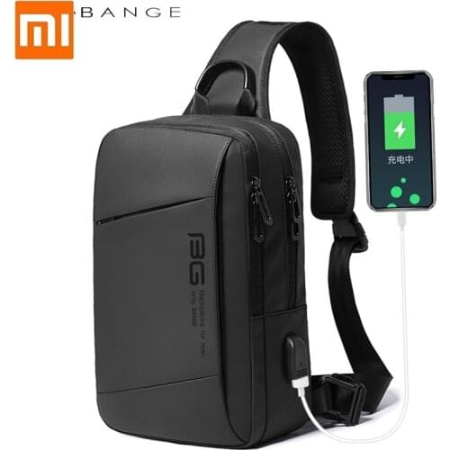 Xiaomi Fashion men casual Outdoor sports crossbody bag USB shoulder bag mens business chest bag