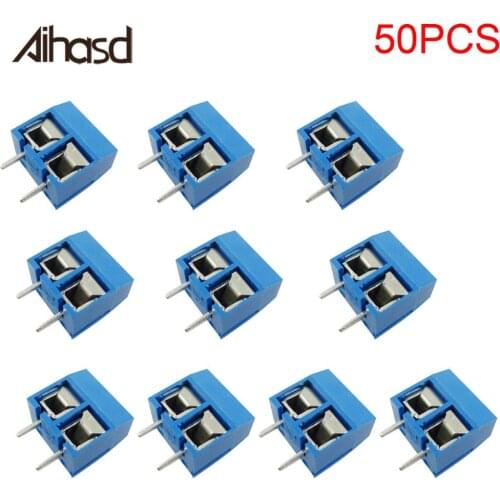 50PCS 2P KF301-2P 5.08mm Blue Connector Screw Terminal Block