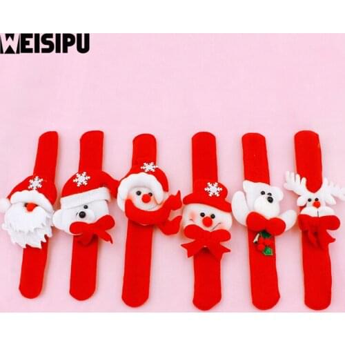 WEISIPU 5pcs Christmas Bracelets Patting Circle Children Gift Santa Claus Deer New Year Christmas Xmas Decoration