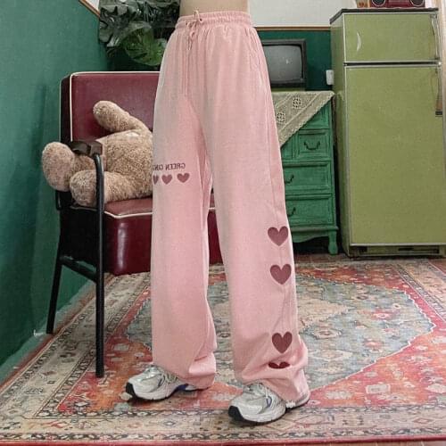 HOUZHOU Summer Harajuku Pants Streetwear Women Oversize High Waist Wide Leg Trousers Aesthetic Straight Korean Fashion New 2021