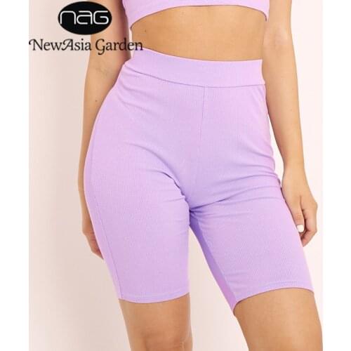 NewAsia Ribbed Shorts Women Summer High Waist Biker Shorts White Bodycon Jogging Cycling Casual Shorts Loungewear Black 2020 New