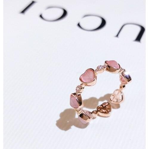 2021 New Designers Heart Ring For Women Cats Eye Luxury Openings Wedding Ring Size Adjustable Korean Fashion Jewelry Wholesale