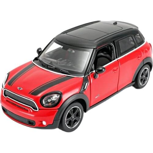 Rastar Diecast 1:24 Mini Coopers Countryman Red Blue SUV High Simulator Alloy Metal Model Car Pull-back Vehicles
