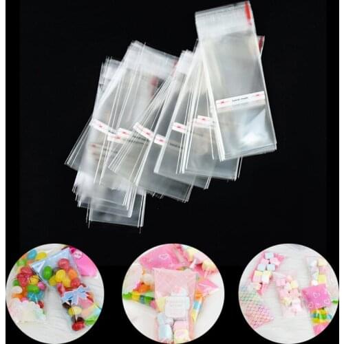 100Pcs Mini Transparent Plastic Candy Packing Bag OPP Self-adhesive Seal Cookie Bags For Wedding Birthday Party Supplies