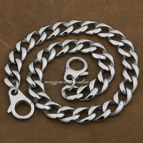 14" ~ 36" 316L Stainless Steel Mens Biker Rocker Punk Wallet Chain 5D005WCA(Length 24")
