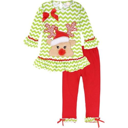 Christmas Toddler Girls Dress+Pants 2pcs Childrens Lace Bow Princess Dress Set 2021 Autumn New Kids Long Sleeved Casual Costume