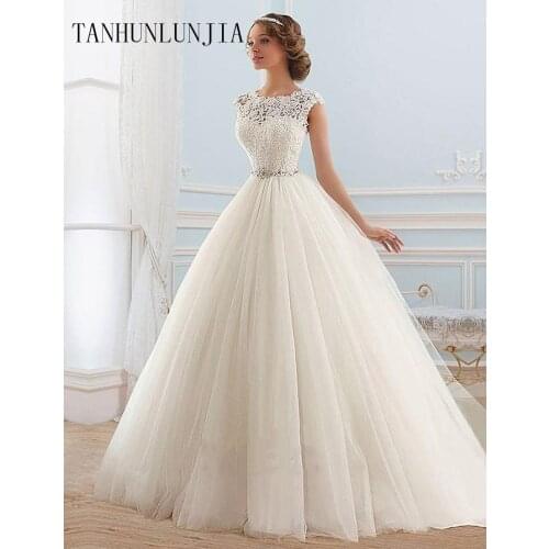 2021 Vestido de noiva Lace And Tulle Bride Wedding Dress Princess Tube Top Beading Wedding Gown Custom-made