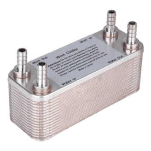 30 Plates Wort Chiller 1/2" Hose Barb Stainless Steel Plate Heat Exchanger Homebrew Beer Brewing Chiller