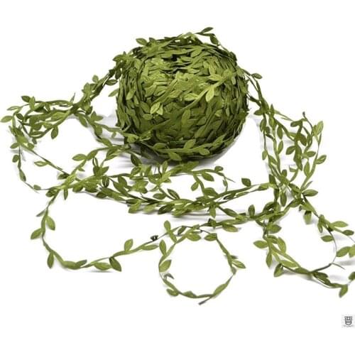 40meter/roll Simulation Green Leaves Weaving Rope DIY Wedding Birthday Party Decoration Gift Bouquet Packaging Ropes