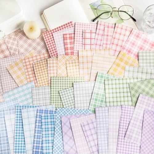 9 sheets Vintage plaid picnic cloth checks grids decoration material background sticker DIY planner scrapbooking index stickers