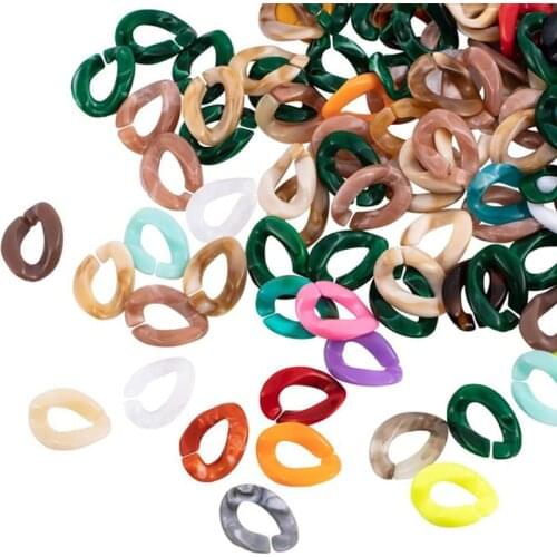 100Pcs Acrylic Linking Rings Quick Link Connectors for Earring Necklace Jewelry DIY Craft Making Mixed Colors