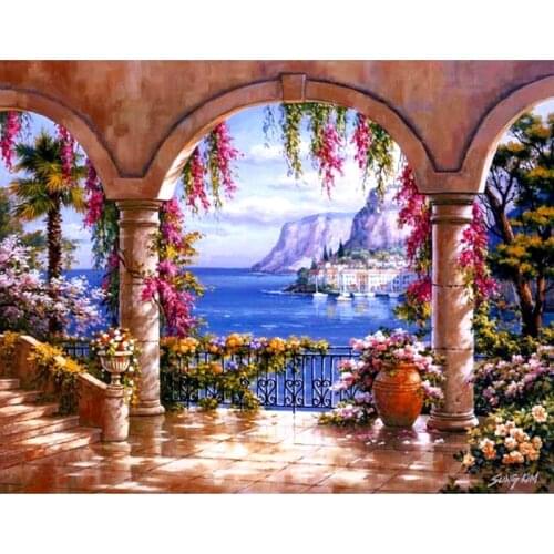 Full Square/Round Drill 5D DIY Diamond Painting "Seaside Scenic" 3D Embroidery Cross Stitch 5D Rhinestone Home Decor Gift