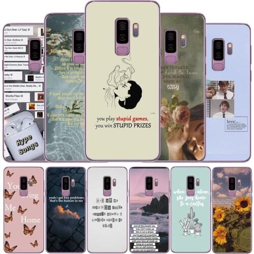 Aesthetics songs lyrics Aesthetic Phone Case For Samsung S7 EDGE S7 S8 S9 S10 S20 Plus S10lite Note 8 9 10 A30 A40 A50