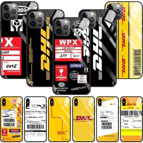 Tempered Glass Case For iPhone 11 12 Pro Max 12 Mini X XS MAX XR 8 7 6s 6 Plus SE 2020 Soft Frame Para Express DHL First Class
