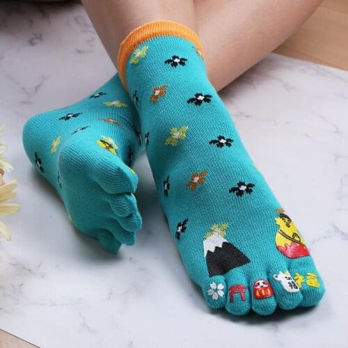 Five Finger Socks Cotton 5 Finger Casual Split Toe Socks For Women Kawaii Ankle Socks