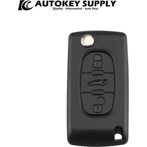 ForCitroen 3 button remote key trunk button (folding blade) 433 ASK mhz, Battery on cover AKCIC402