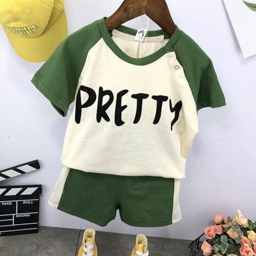 Toddler Boys Sets Casual Letter Printed Short-sleeved T-shirt Shorts 2pcs Kids Clothing Summer 2020 Child Suits Boys Sportswear