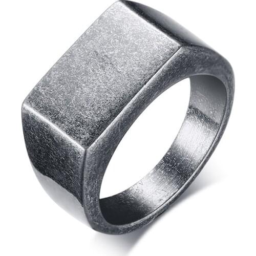 316L Stainless Steel ring top quality High Polished Signet Solid Biker Ring for men fashion Jewelry Wedding gift OSR372