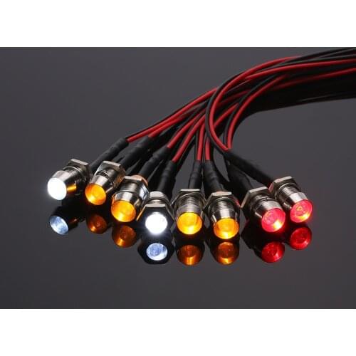 8 LED Light Kit 2 White 2 Red 4 Yellow Led Light for 1/10 1/8 Traxxas HSP Redcat RC4WD Tamiya Axial SCX10 D90 HPI RC Car Parts
