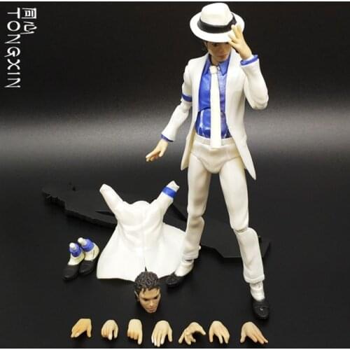 Rare Classic Michael Jackson Smooth Criminal Figure Stars Doll Plane Joint H15cm
