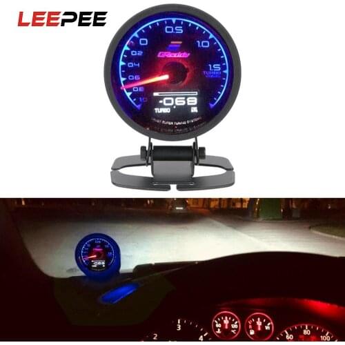 LEEPEE 7 Color Car Racing Gauge Voltage LCD Digital Display Turbo Boost Gauge