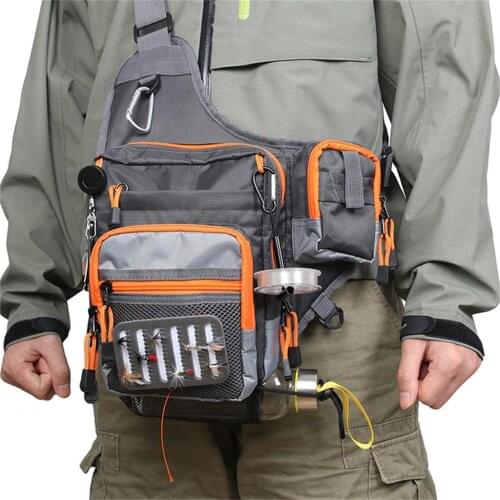 Multifunction Fishing Tackle Bag Waterproof Shoulder Sling Bag Crossbody Bag Shoulder Pack for Fishing Lovers