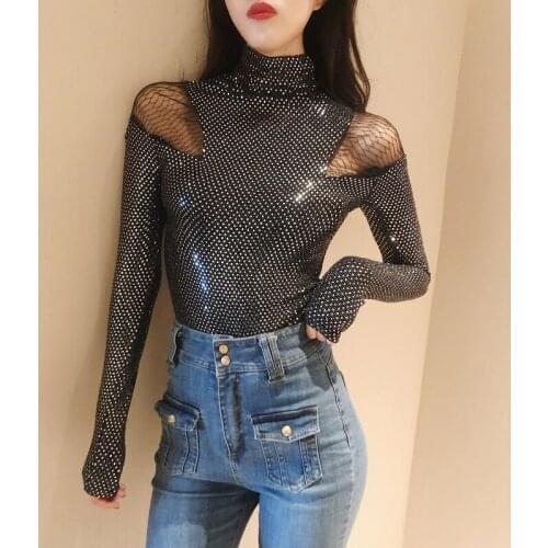 Moda feminina Hipster T shirts spring brand women tshirt casual turtlenck hollow out off shoulder tops camisetas mujer slim tees