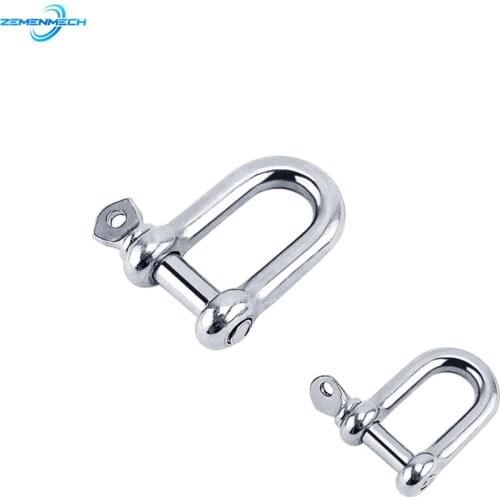 Marine Hardware 316Stainless Steel Staples Carabiner D Bow Shackle Clasp For Key Ring Keychain Hook Screw Joint Connector Buckle