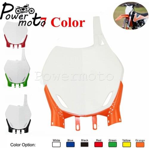 Motocross Dirt Bike Off Road White+Orange Front Number Plate Holder For Honda Yamaha Suzuki Kawasaki SXF XCF YZ 125 250 450F