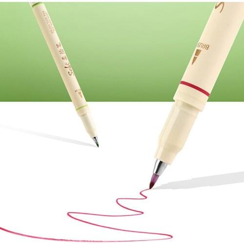 3pcs Water Based Ink Retro Color Twin Marker Pens Set Brush Drawing Fine Liner