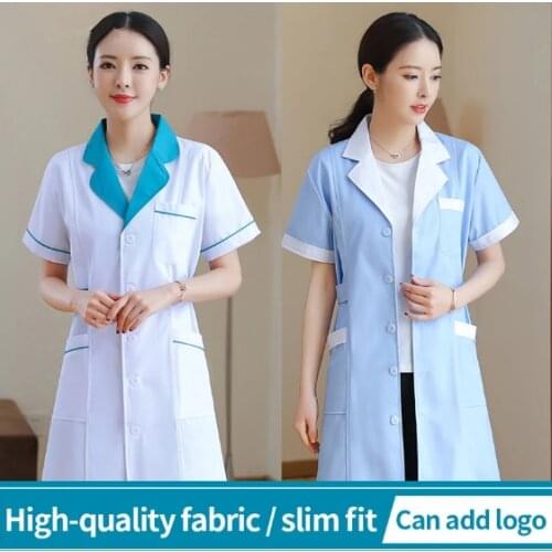 New short sleeve uniform beautician work clothes dental work clothes pet shop uniform lab coat cotton scrub uniform