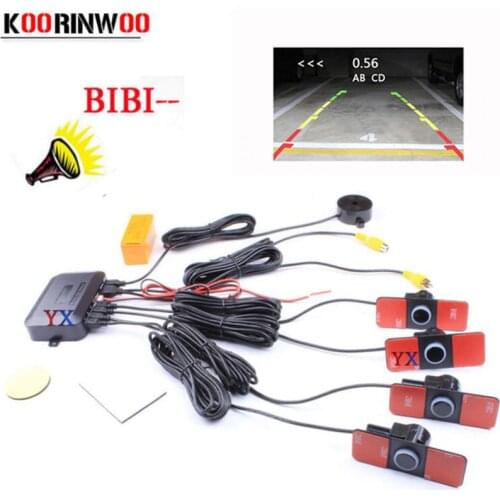 Koorinwoo Original Parktronic Dual Core Video Car Parking Sensor 4 Backup Radar Alarm System Sound Video System Visible Distance