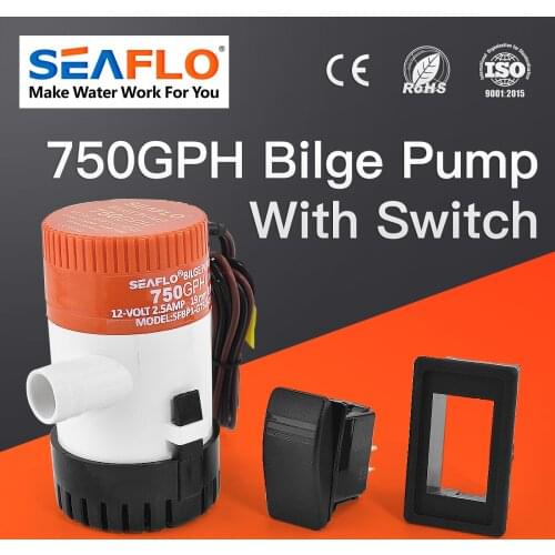 Seaflo Submersible Pump Electric Water Pump 750GPH Filter Water Mini 12V Bilge Pump Water Evacuation Boat Ship Marine Part