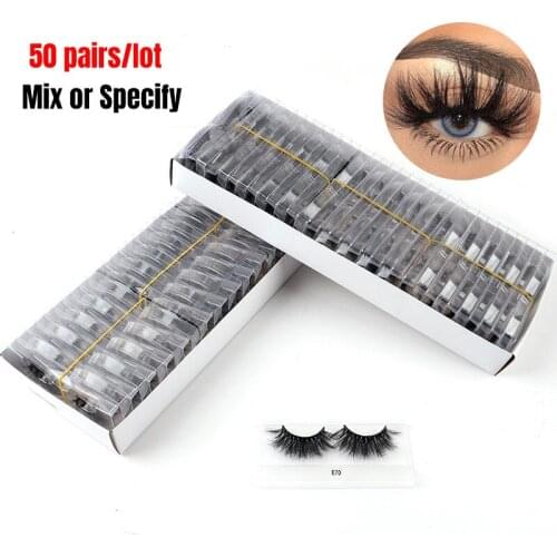 50pairs Eyelashes 3D Mink Lashes Handmade Dramatic Eyelash 43 Styles Cruelty Free Reusable Lash Wholesale