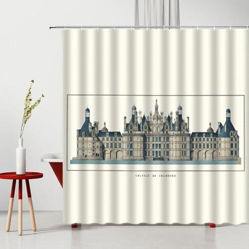 Old-Fashioned Shower Curtain Old-Fashioned Architectural Fabric Curtains Bathroom Household Goods Bathroom Accessories Bath