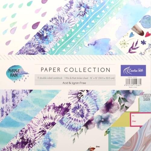 CRZCrafter 12 Inch Scrapbooking Designer Papers 12 Sheets Craft Pattern Paper Pack Background For Decoration Acid Free 305x305mm