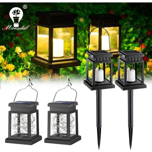 Outdoor Solar Light Retro Lantern Flashing Candlelight Copper Wire Light Garden Decoration Waterproof Landscape Light