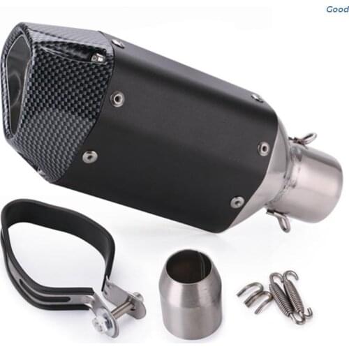 Universal 51mm Motorcycle Exhaust Muffler Carbon Fiber Pipe Motocross Exhaust Tip Tail Tube Silencer For Scooter Dirt P